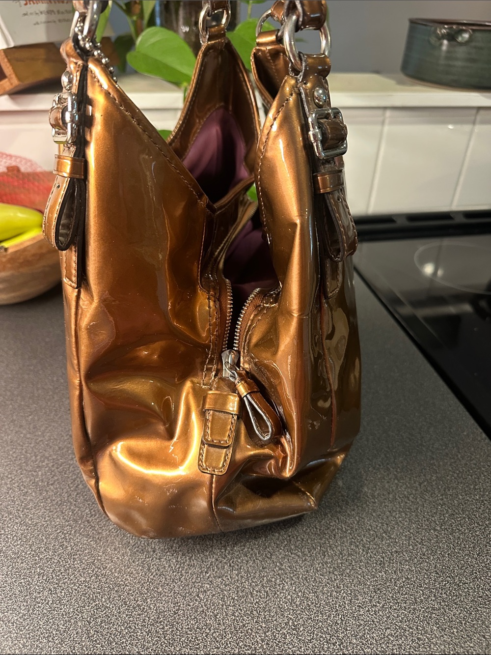 Coach Metallic Copper Hobo Bag - Picture 9 of 10